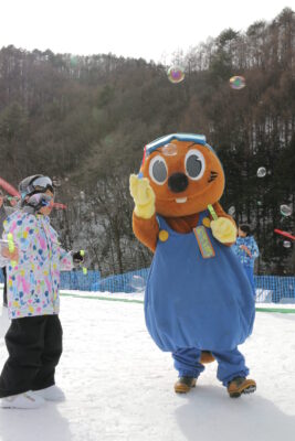 ゲレンデでシャボン玉